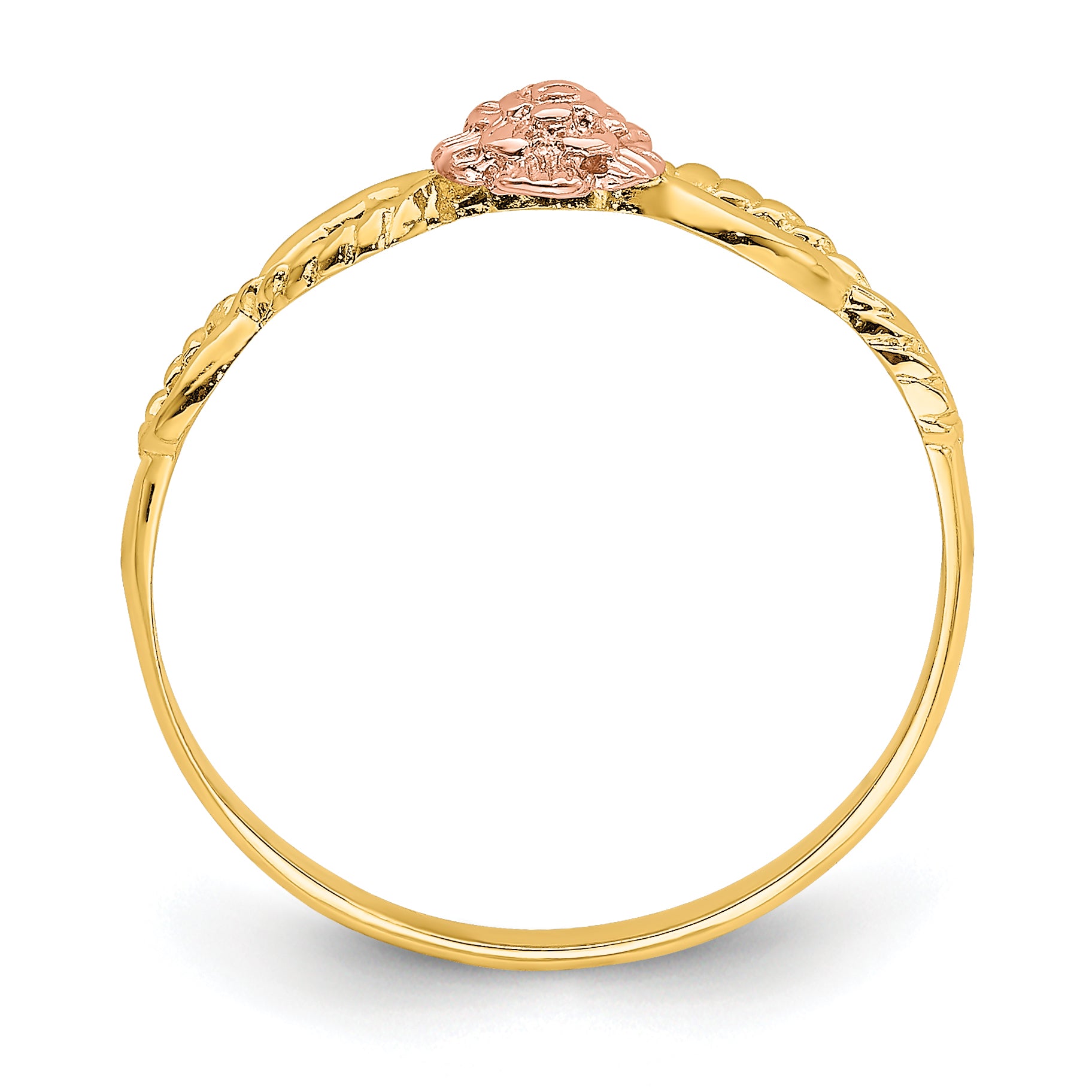 14k Two-Tone Flower Ring Secondary image
