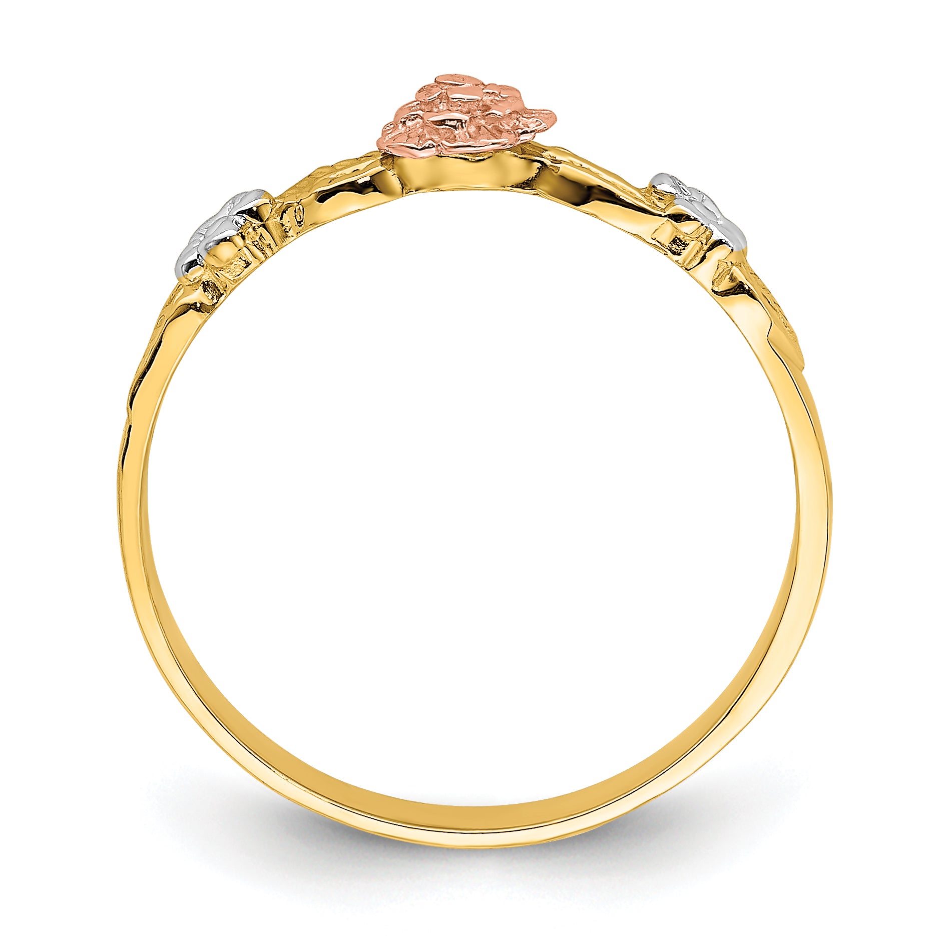 14k Two-Tone w/White Rhodium Flower Ring Secondary image