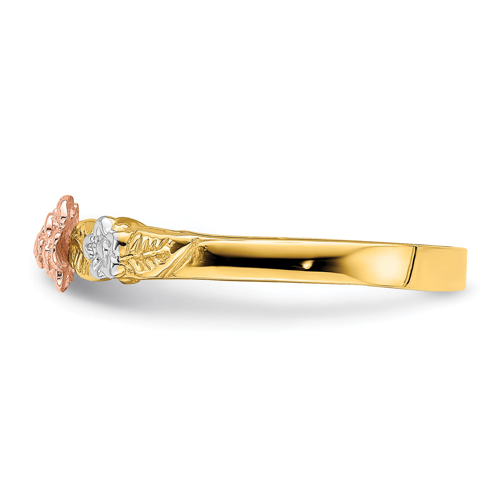 14k Two-Tone w/White Rhodium Flower Ring