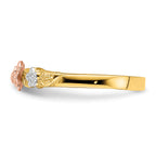 14k Two-Tone w/White Rhodium Flower Ring