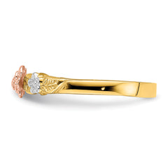 14k Two-Tone w/White Rhodium Flower Ring