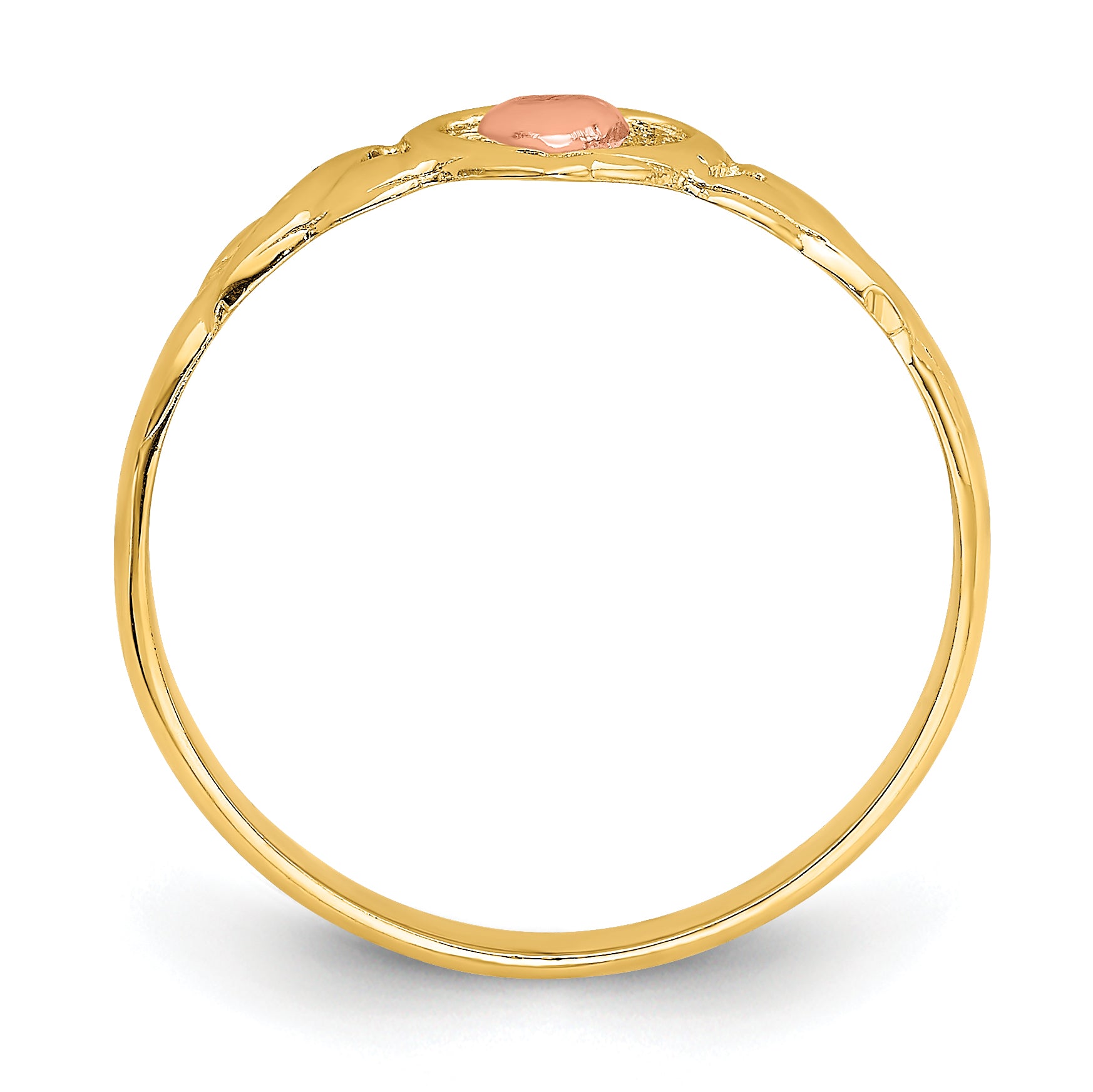14k Two-Tone Polished Hearts Ring
