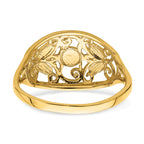 14K w/Rhodium D/C Oval Filigree Ring