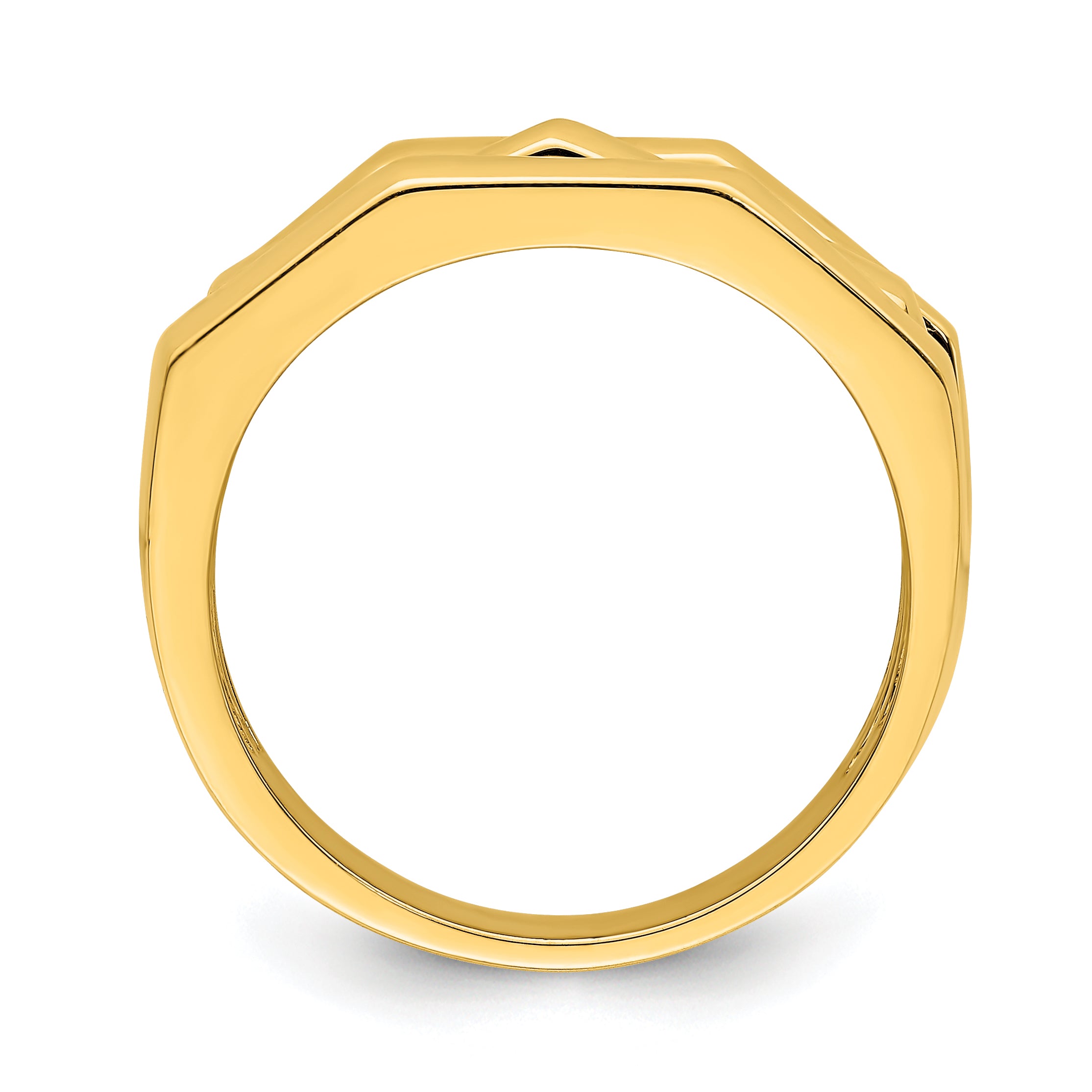 14k Polished Three Ridged Dome Ring