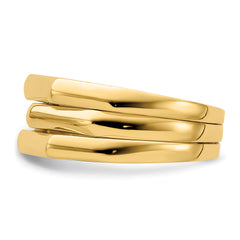 14k Polished Three Ridged Dome Ring