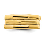 14k Polished Three Ridged Dome Ring