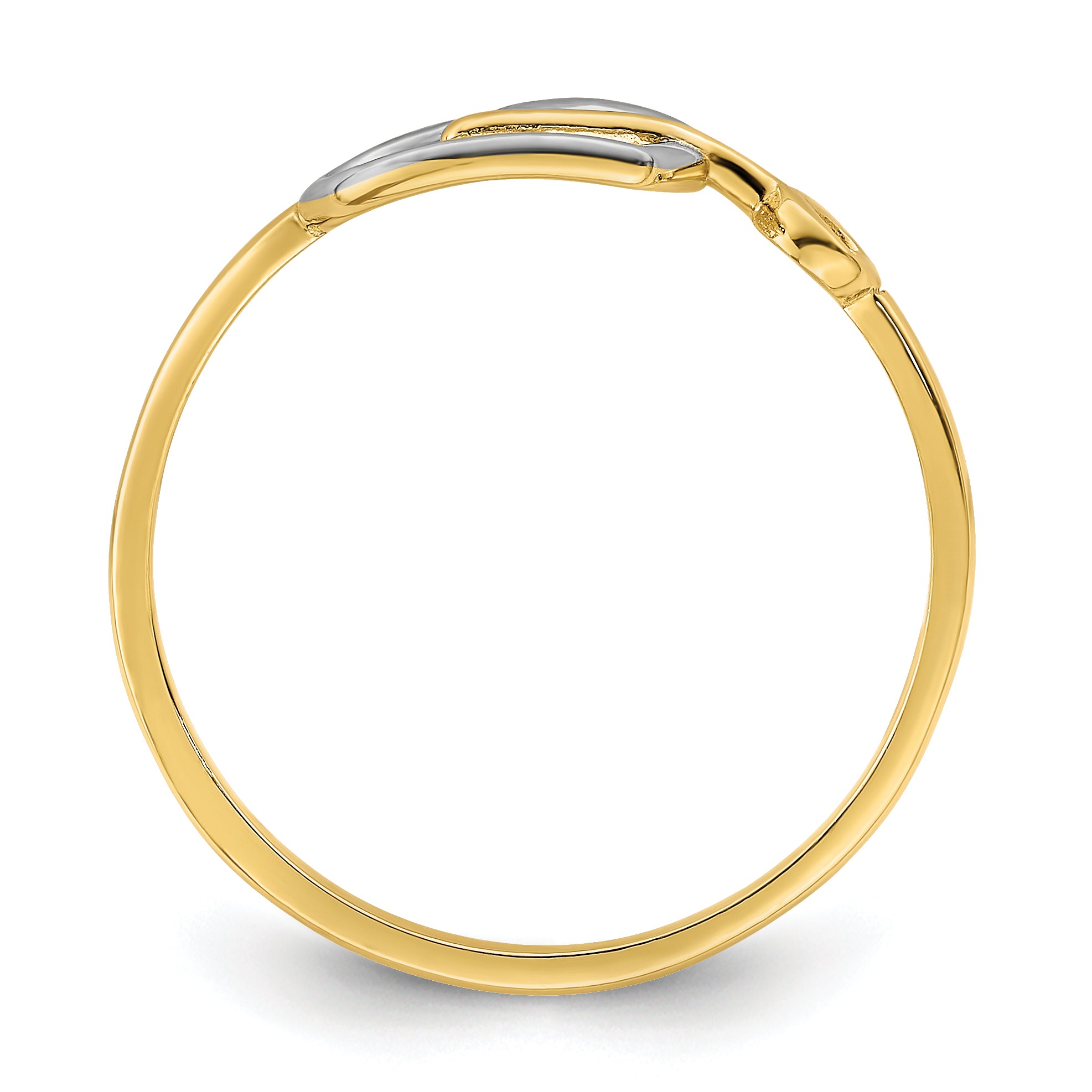 14k w/Rhodium Heart and Key Ring Secondary image