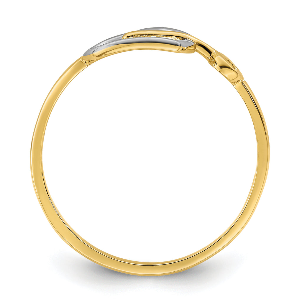 14k w/Rhodium Heart and Key Ring