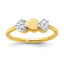 14K & White Rhodium D/C Hearts Ring