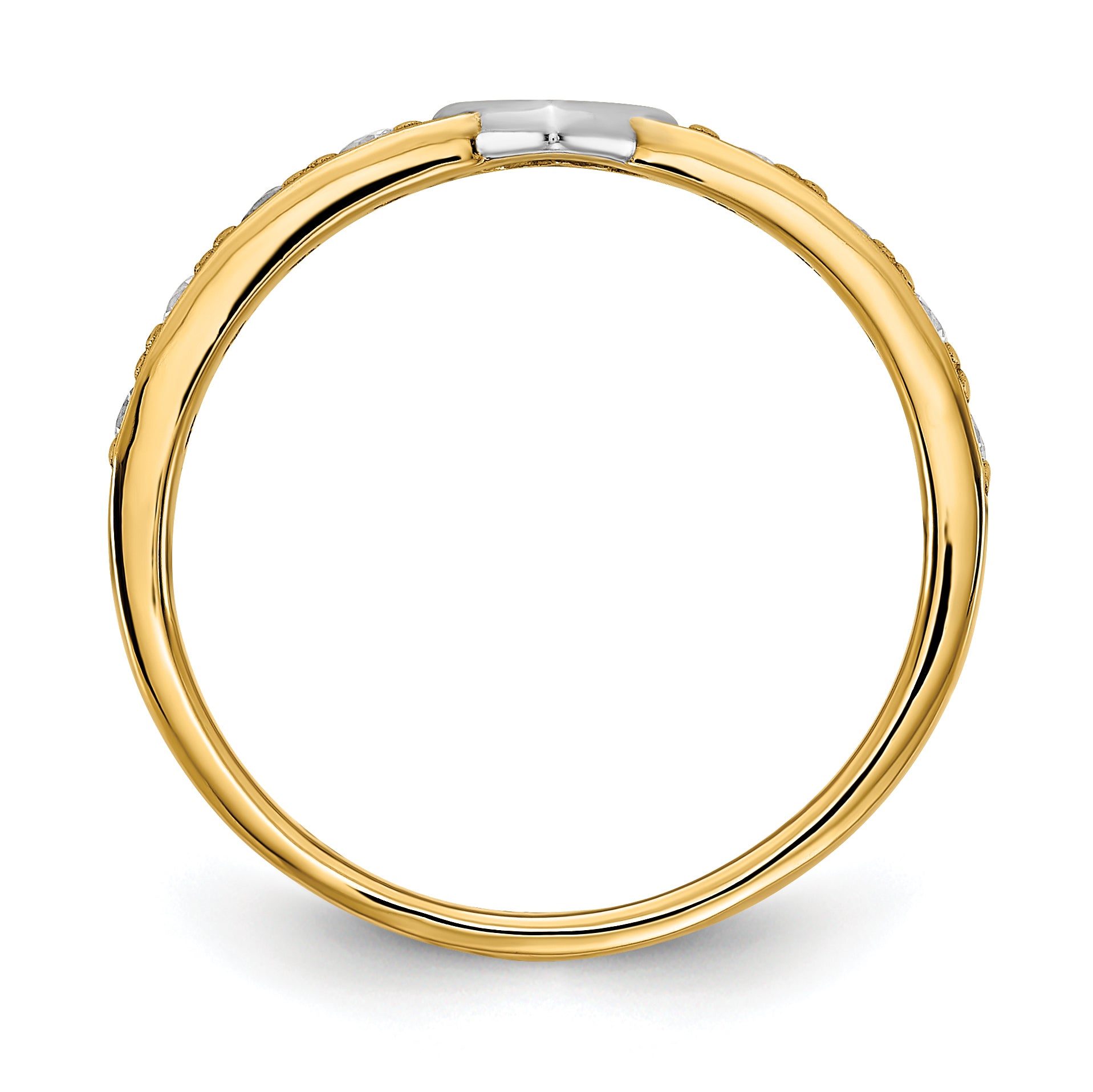14K & White Rhodium CZ Heart Ring Secondary image