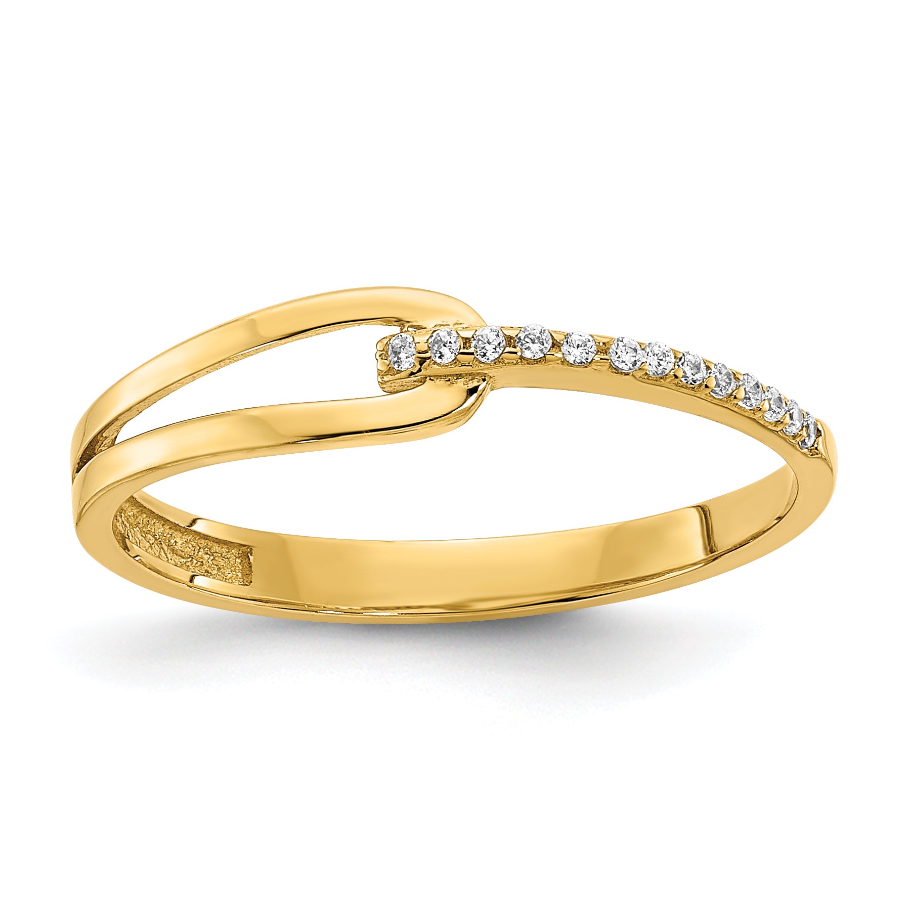 14K Polished Fancy CZ Ring Main image