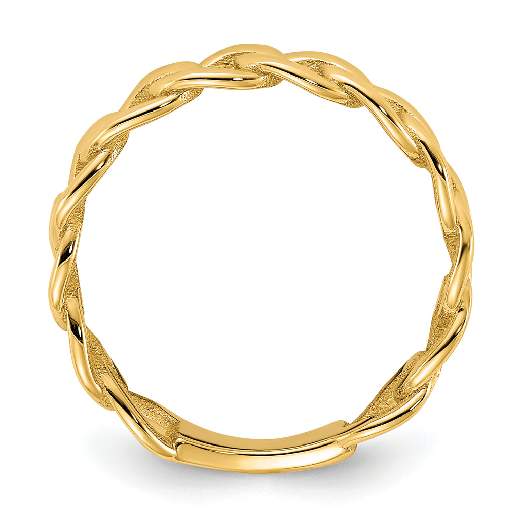 10ky Polished 5mm Curb Link Ring Size 9