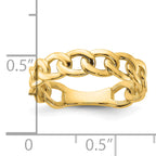 10ky Polished 5mm Curb Link Ring Size 9