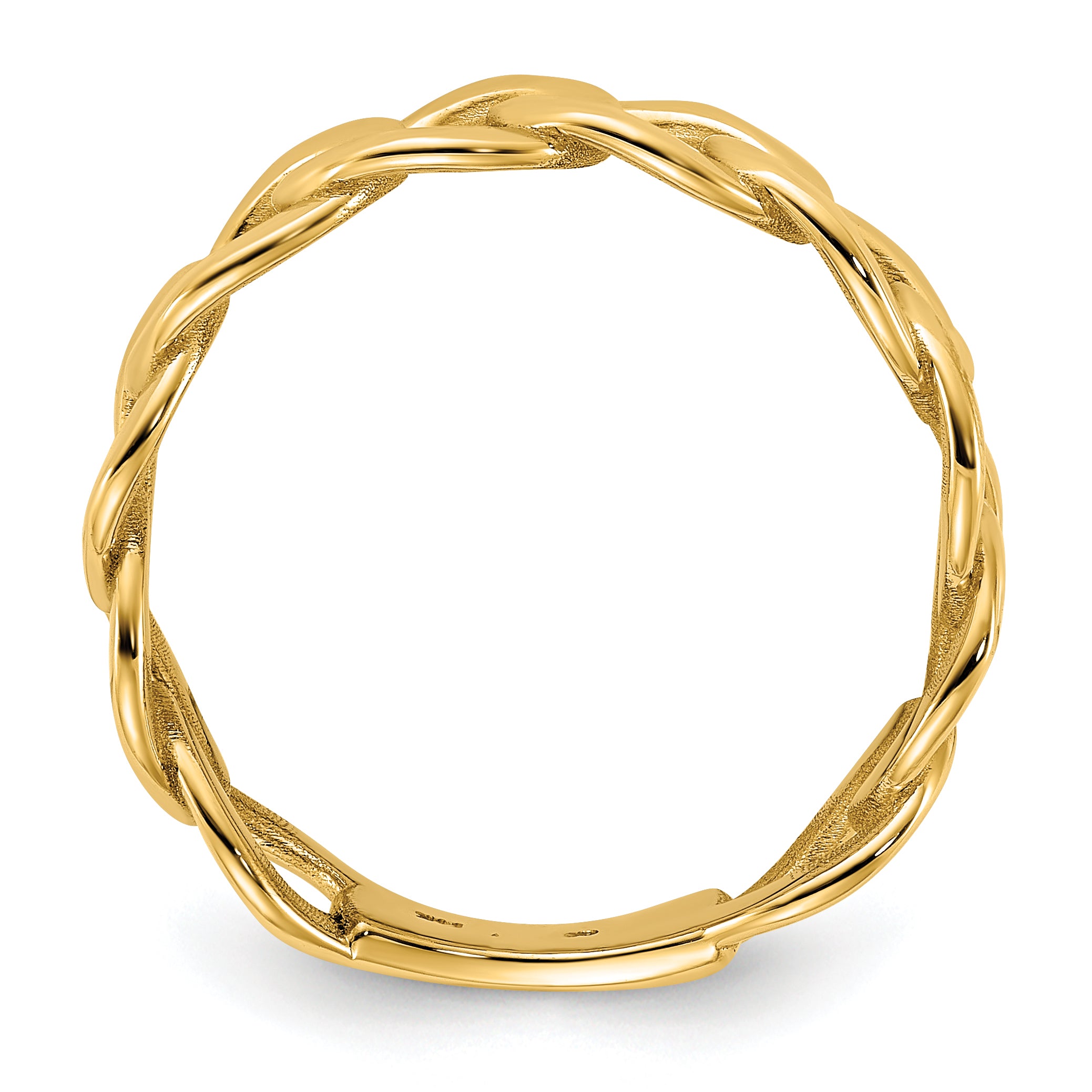 10ky Polished 8mm Men's Curb Link Ring Size 10 Secondary image