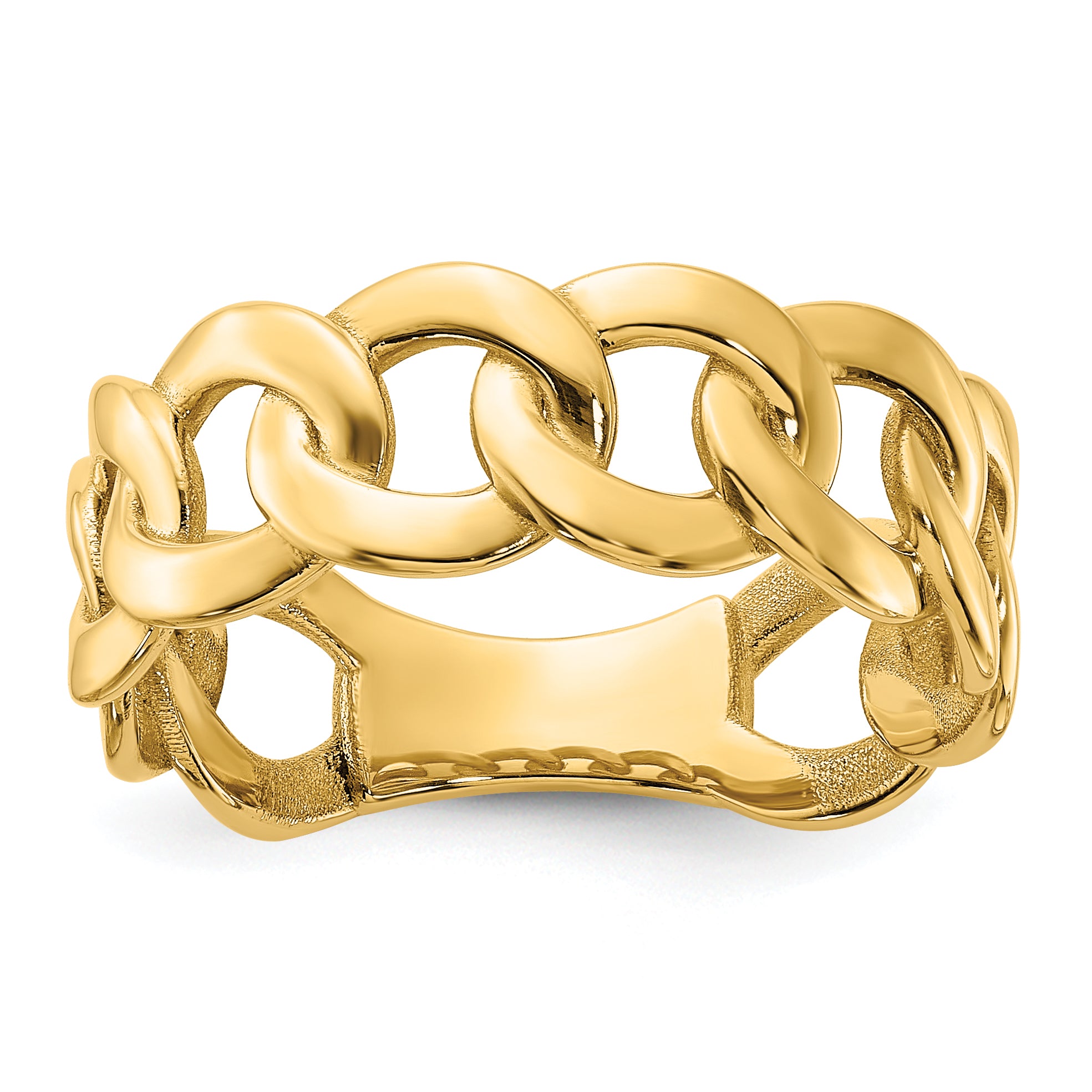 10ky Polished 8mm Men's Curb Link Ring Size 10 Main image