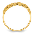 14k Polished Cut Out Fancy Hearts Design Size 7 Ring