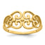 14k Polished Cut Out Fancy Hearts Design Size 7 Ring