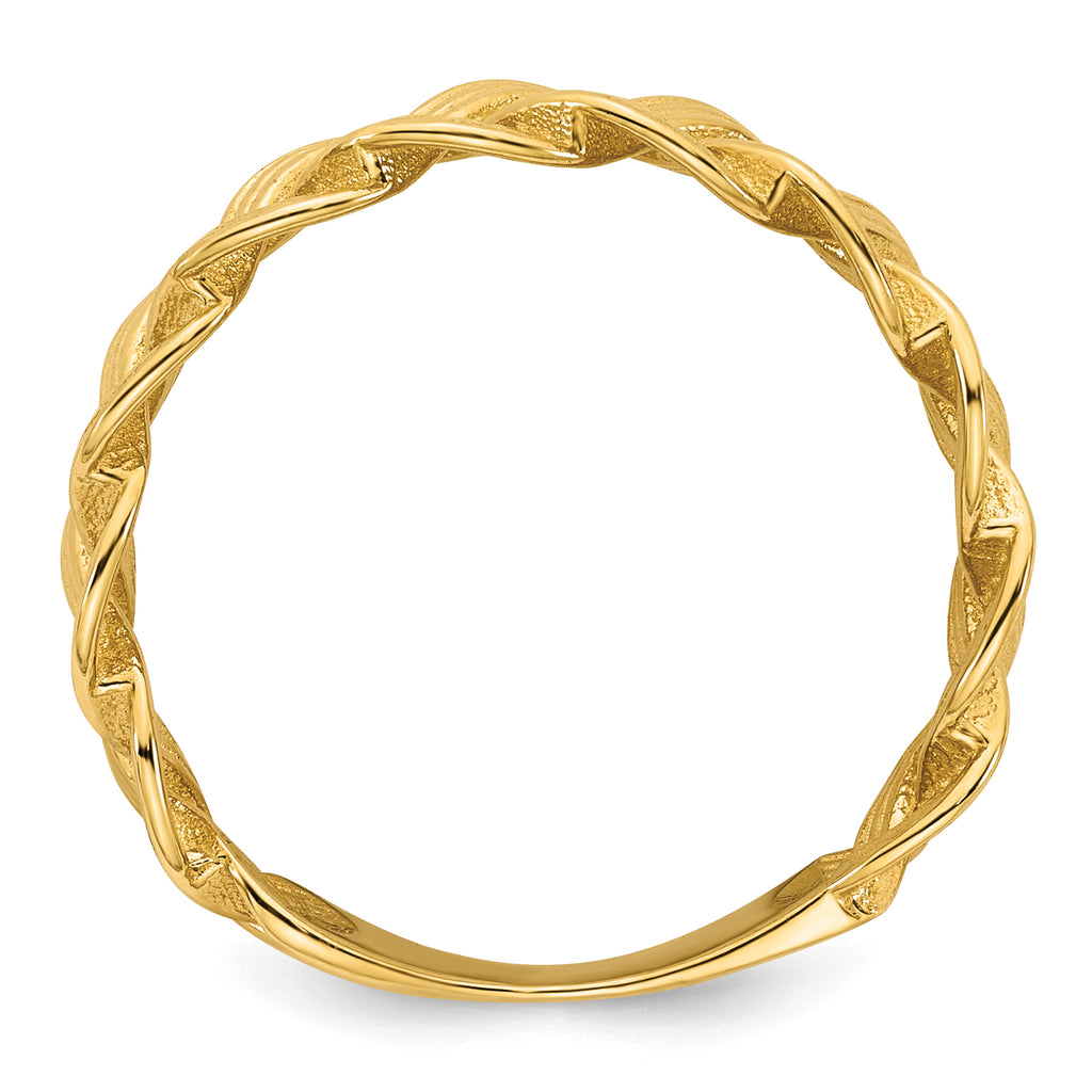 14k Polished Fancy Braided Size 7 Ring