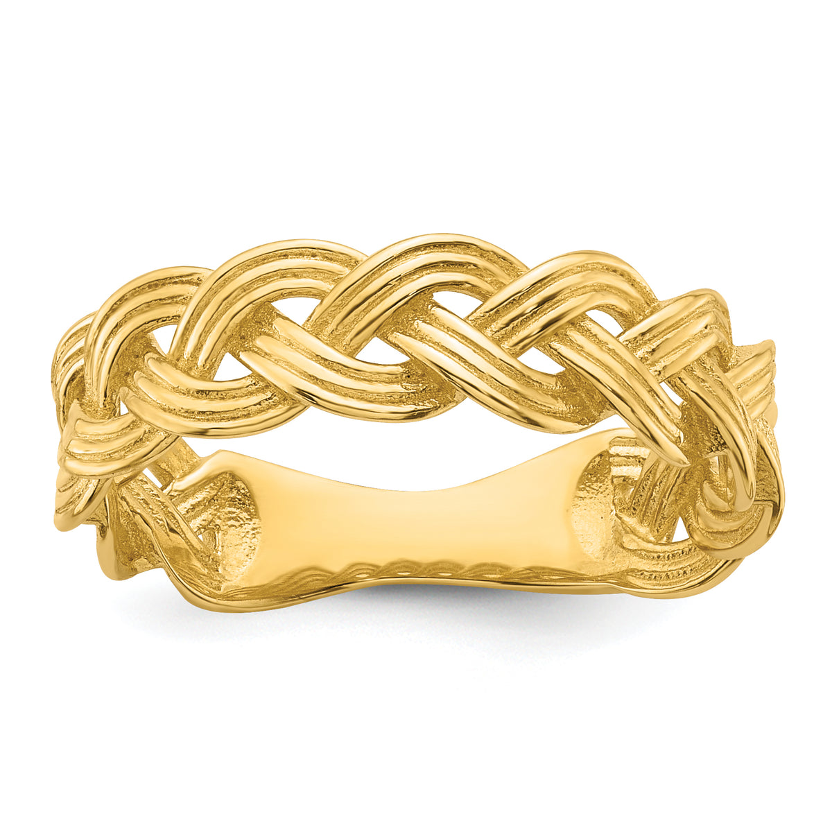 14k Polished Fancy Braided Size 7 Ring