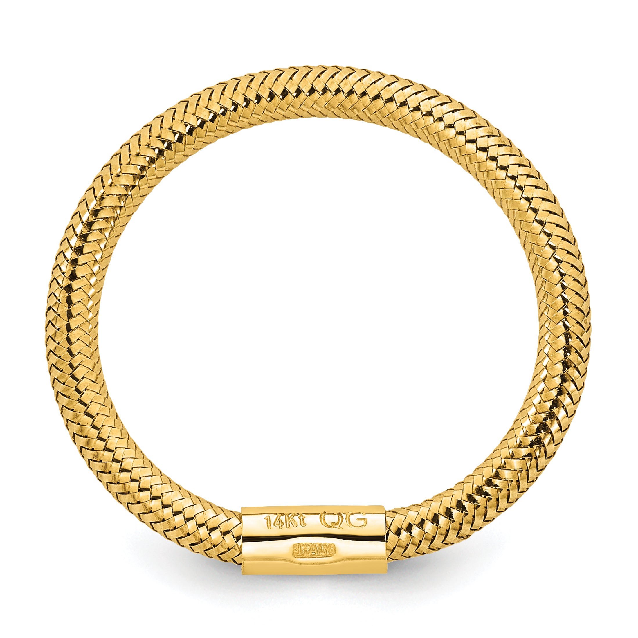 14k Polished Mesh Stretch Ring Secondary image