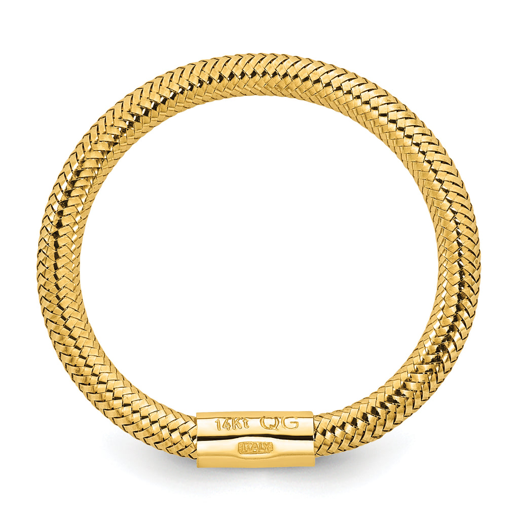 14k Polished Mesh Stretch Ring