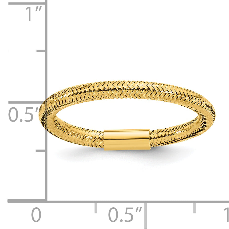 14k Polished Mesh Stretch Ring