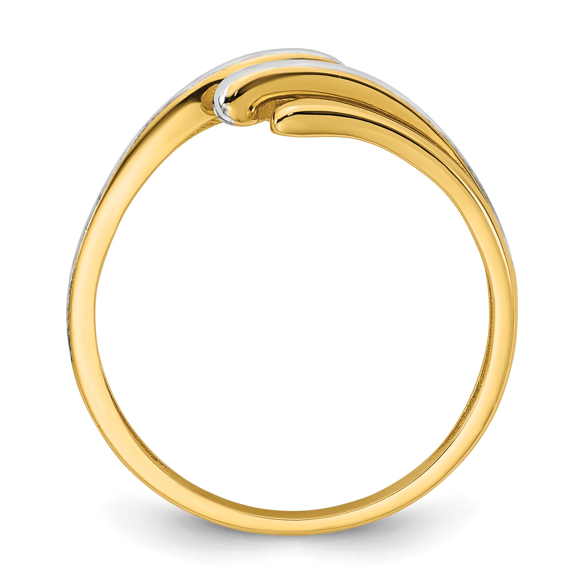 14k with White Rhodium Polished Size 7 Bypass Ring Secondary image