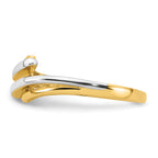 14k with White Rhodium Polished Size 7 Bypass Ring