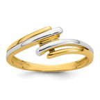 14k with White Rhodium Polished Size 7 Bypass Ring