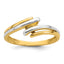 14k with White Rhodium Polished Size 7 Bypass Ring