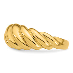 14K Polished Twisted Graduated Domed Size 7 Ring