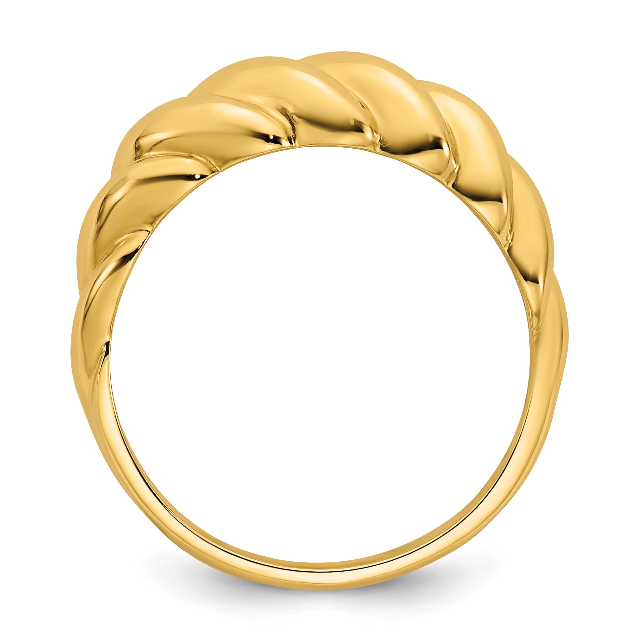 14K Polished Twisted Domed Size 7 Ring Secondary image