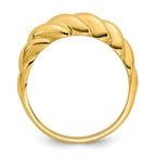 14K Polished Twisted Domed Size 7 Ring