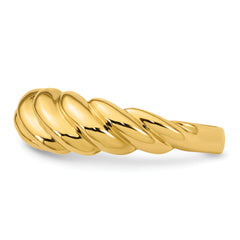 14K Polished Twisted Domed Size 7 Ring