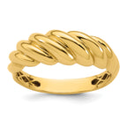 14K Polished Twisted Domed Size 7 Ring