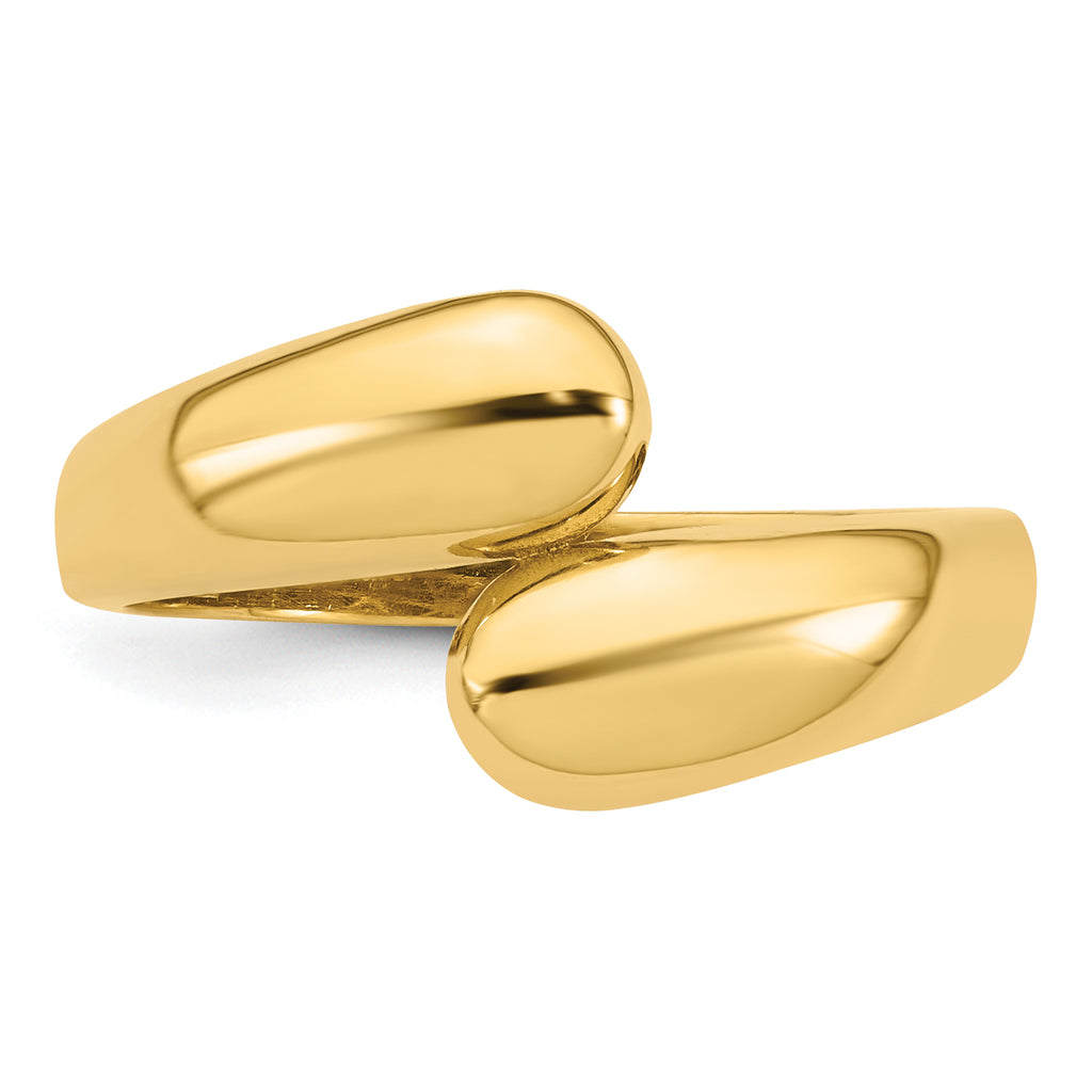 14K Polished Size 7 Bypass Ring