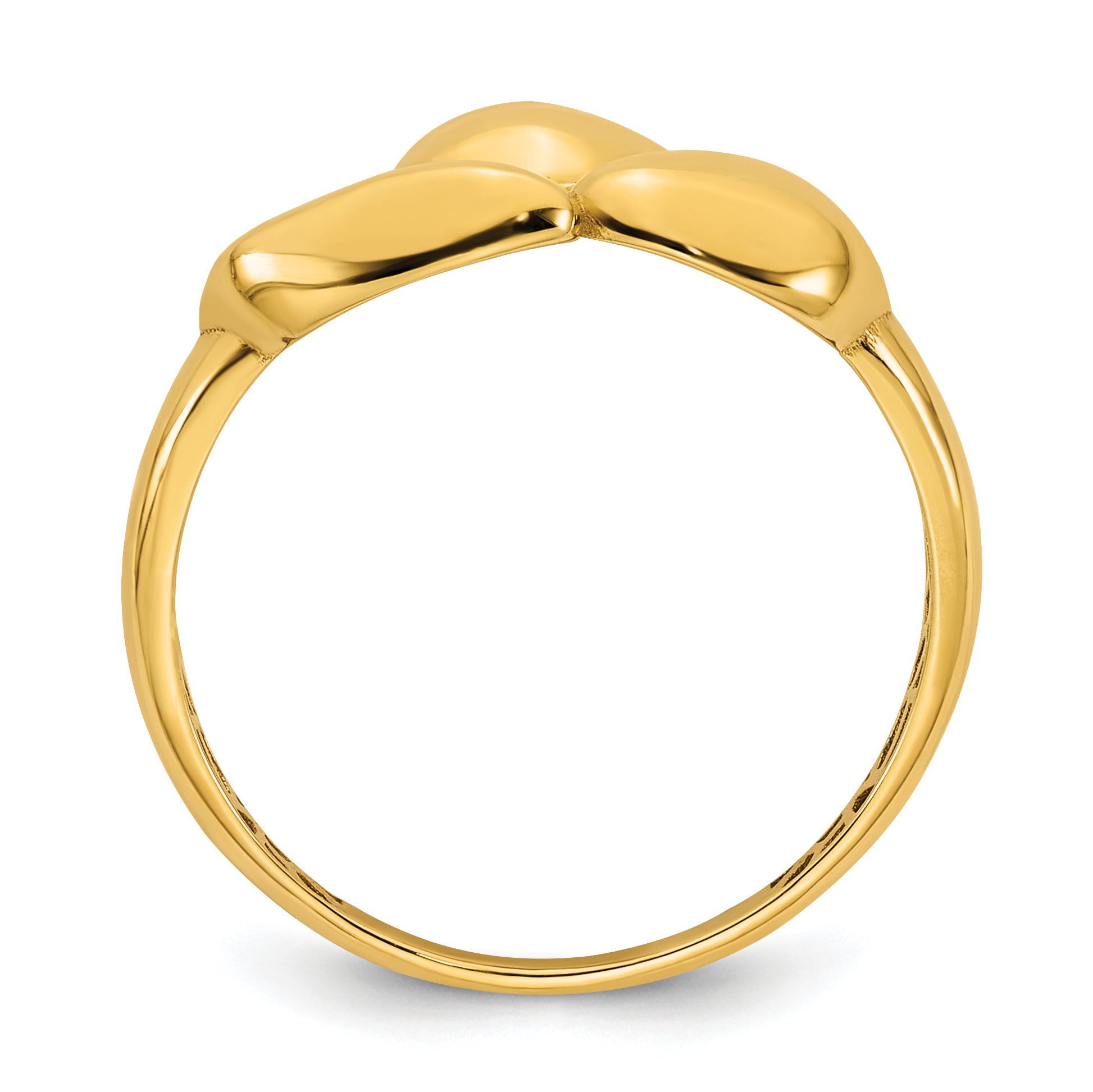 14k Polished Trio Domed Size 7 Ring Secondary image