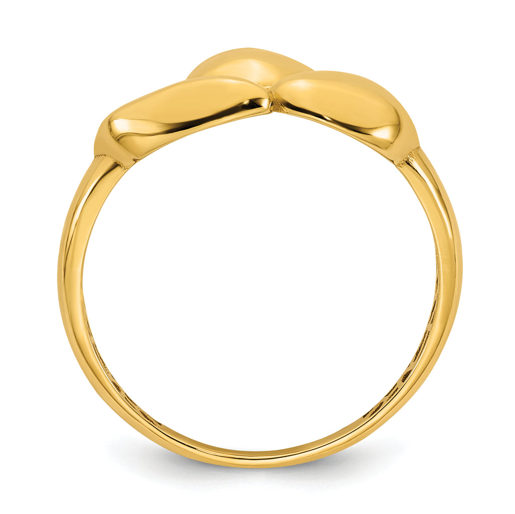 14k Polished Trio Domed Size 7 Ring
