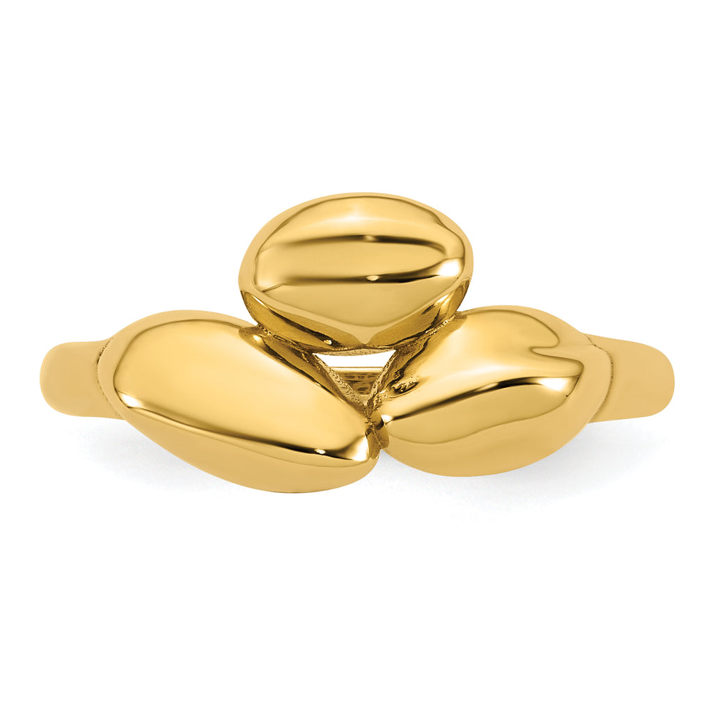14k Polished Trio Domed Size 7 Ring