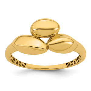 Trio Domed Ring in 14K Yellow Gold, Size 7 - Sophia Jewelers