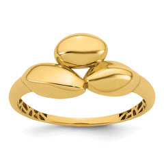 14k Polished Trio Domed Size 7 Ring