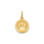 Round Matka Boska Medal in 14K Yellow Gold, 11.5mm - Sophia Jewelers