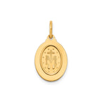 Oval Milagrosa Medal in 14K Yellow Gold, 15x11.5mm - Sophia Jewelers
