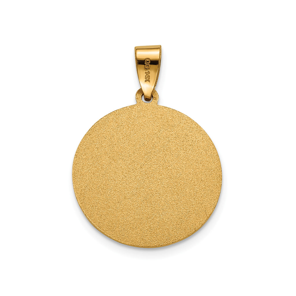 Round Cherub Angel Medal in 14K Yellow Gold, 18.25mm - Sophia Jewelers