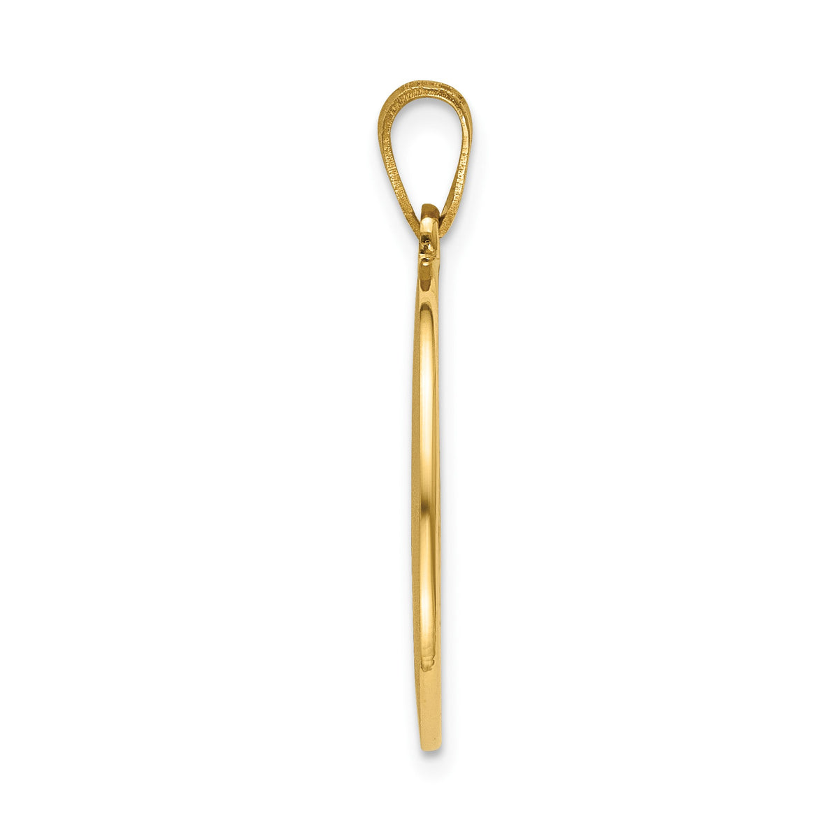 Round Sagrado Corazon Medal in 14K Yellow Gold, 20.25mm - Sophia Jewelers