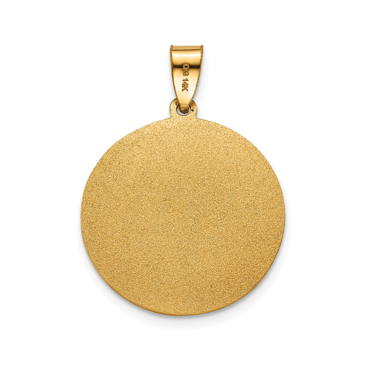Round Sagrado Corazon Medal in 14K Yellow Gold, 20.25mm - Sophia Jewelers
