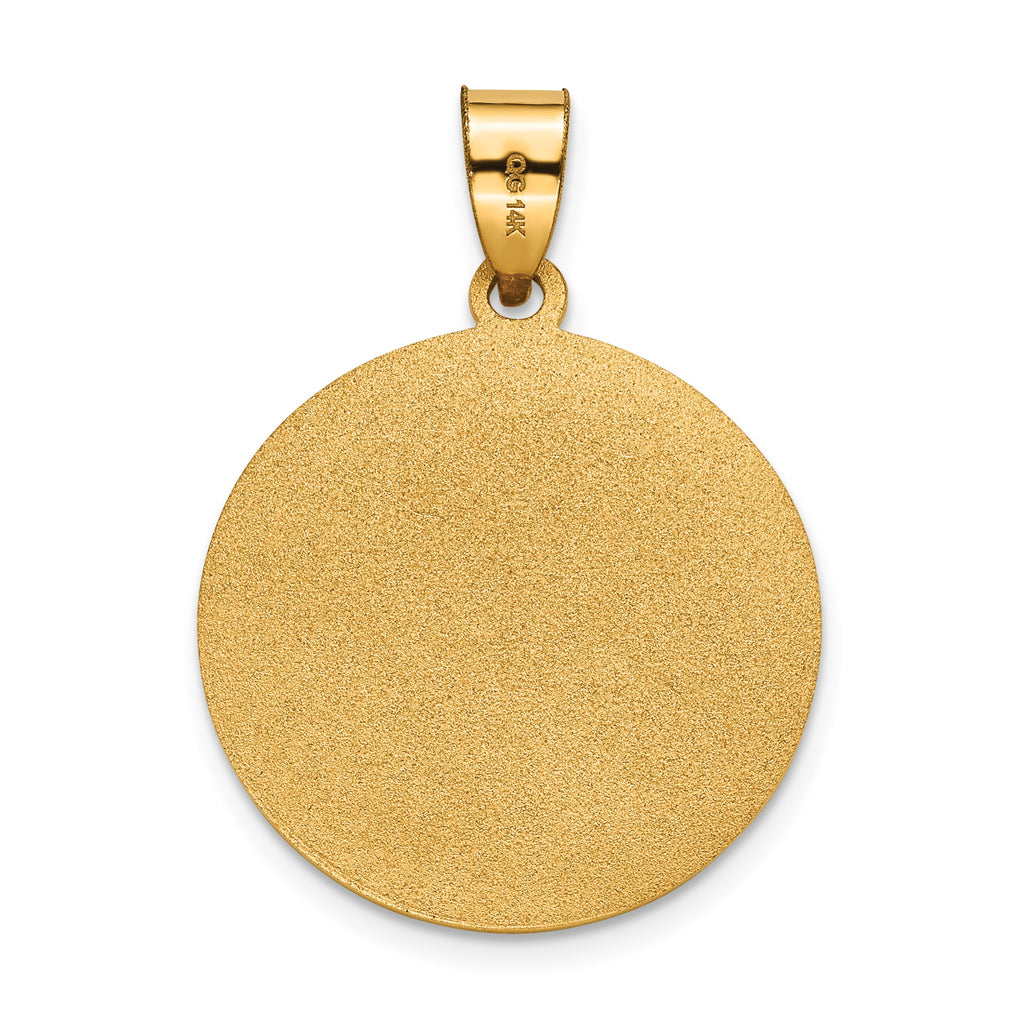 Round St. Francis Medal in 14K Yellow Gold, 22mm - Sophia Jewelers