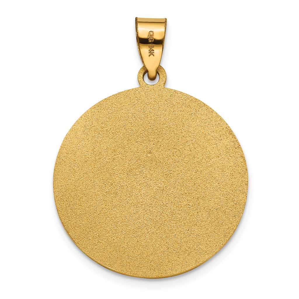 Round St. Christopher-Spanish Medal in 14K Yellow Gold, 23.5mm - Sophia Jewelers