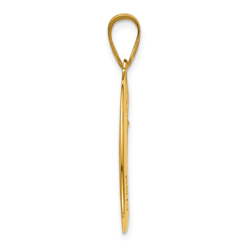Oval St. Michael Medal in 14K Yellow Gold, 23x16mm - Sophia Jewelers