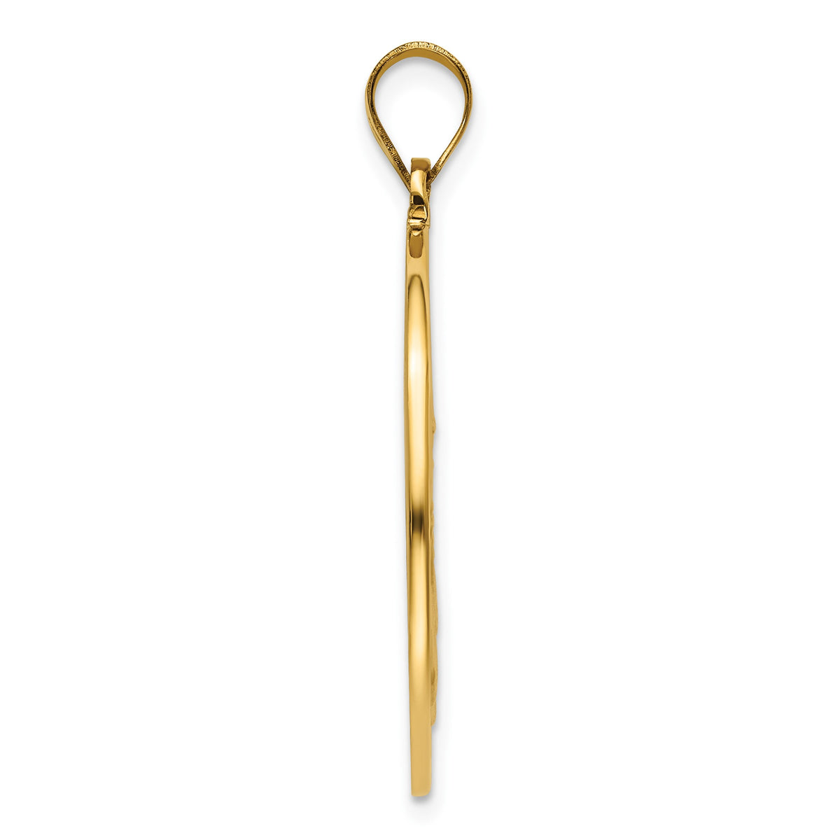 Round St. Michael Medal in 14K Yellow Gold, 25.25mm - Sophia Jewelers